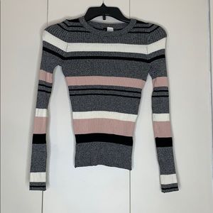 Striped long sleeve top